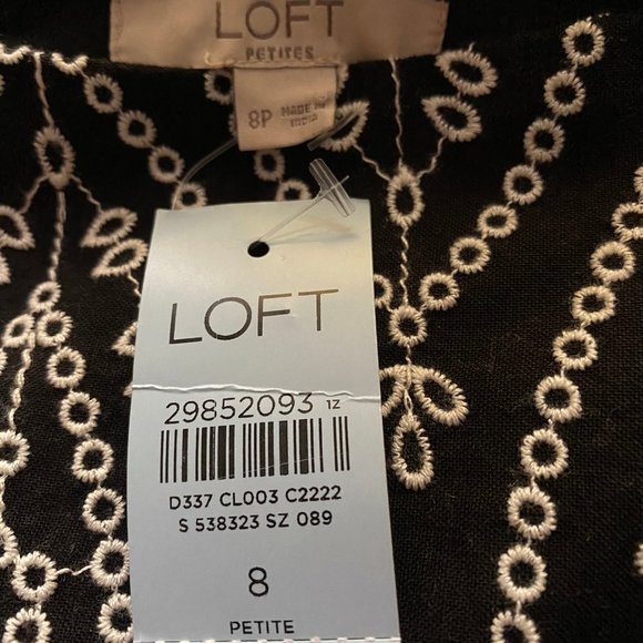 NWT LOFT Embroidered Scalloped Skirt - Picture 5 of 6